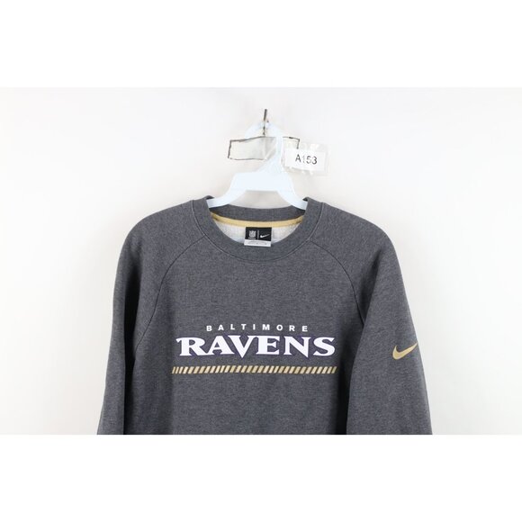 Nike On Field Mens M Spell Out Baltimore Ravens Football Crewneck Sweatshirt - Picture 2 of 15
